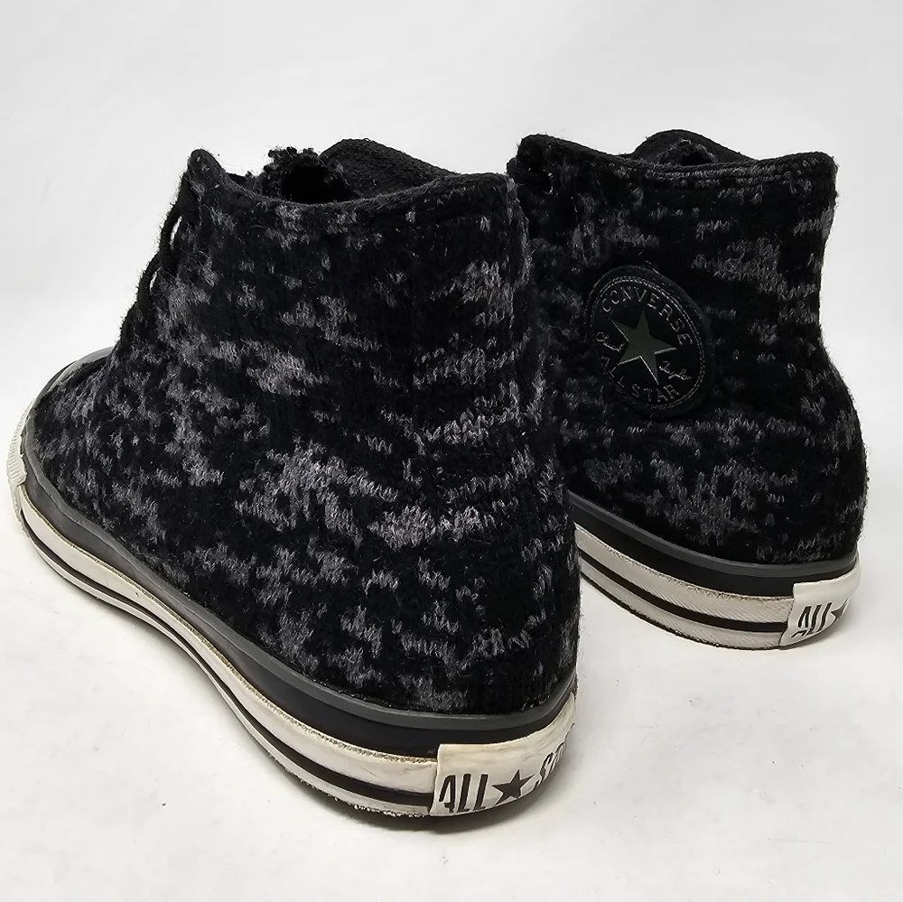 Converse AllStar Chuck Taylor Sneakers Black Grey RARE Knit Sweater Men Size 6.5 - Picture 7 of 12